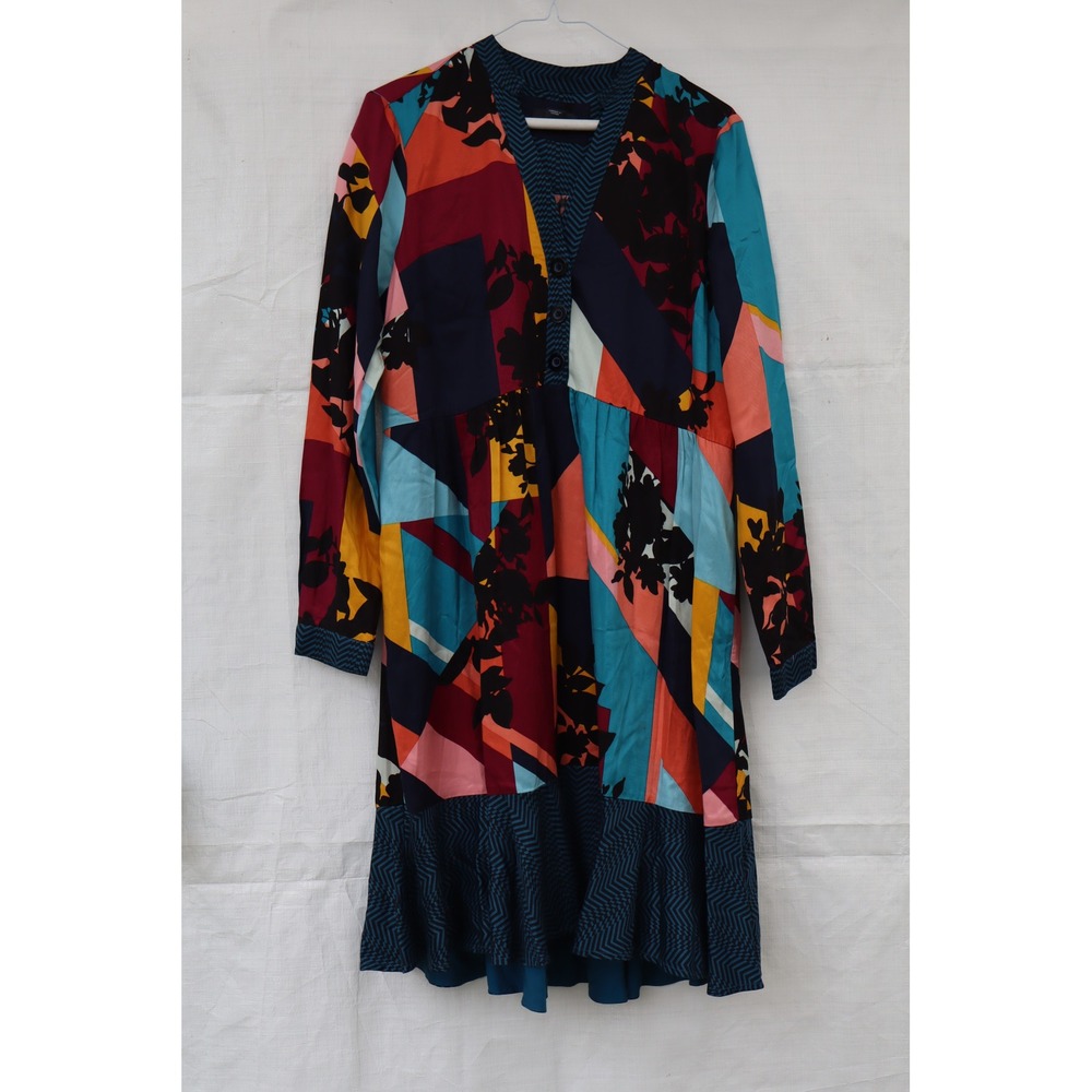 Maeve Anthropologie Geometric FloralPatchwork Women Mini Dress MultiColor S NWOT - Picture 9 of 9